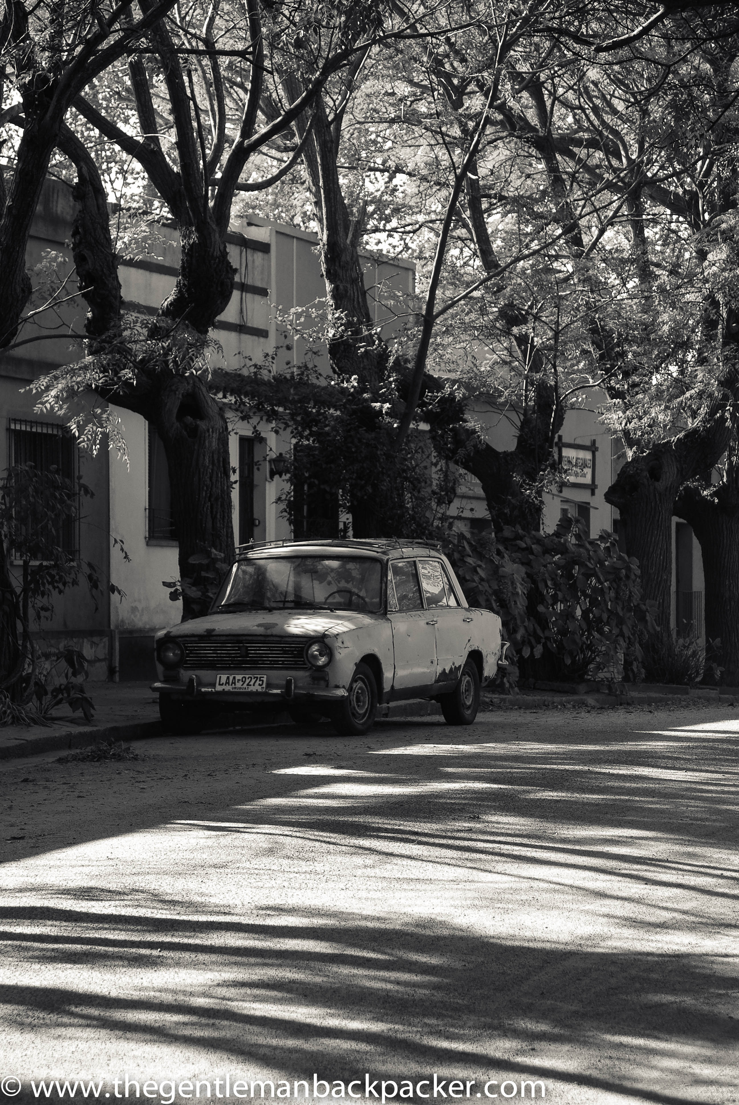 Old cars and playful shadows in Colonia
