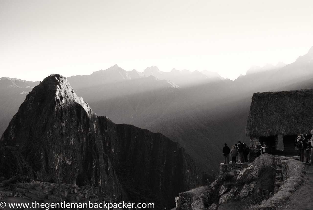 Sunrise over Machu Picchu as seen from the Watchman's Hut